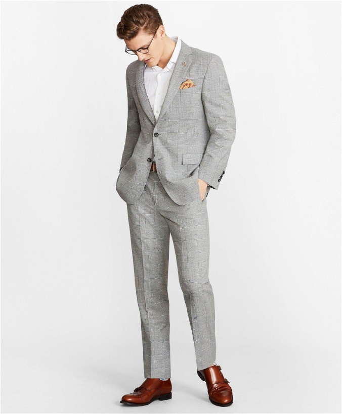 Photo: Brooks Brothers Men's Regent Fit Multi-Plaid 1818 Suit | Grey