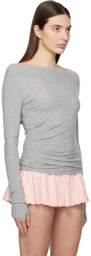 Frankies Bikinis Gray Dahlia Long Sleeve T-Shirt