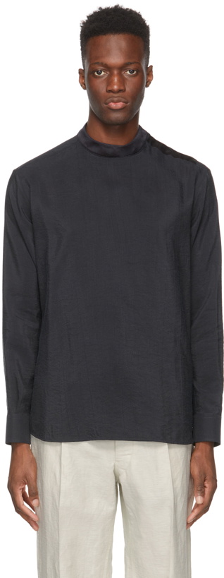Photo: Giorgio Armani Black Silk Whipcord Shirt