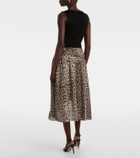 Jacques Wei Lace-trimmed leopard-print asymmetric midi dress