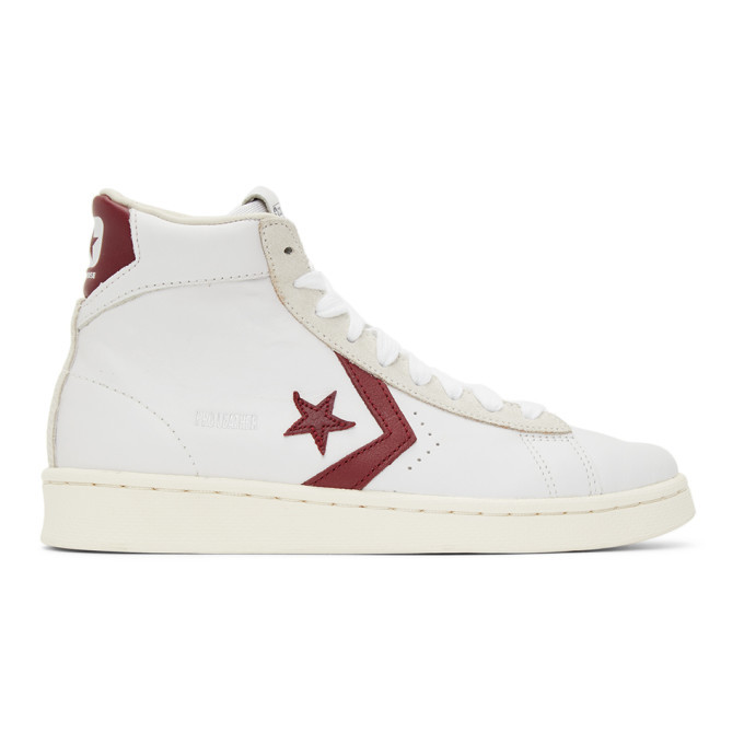 Photo: Converse White and Red Pro Leather OG High Sneakers