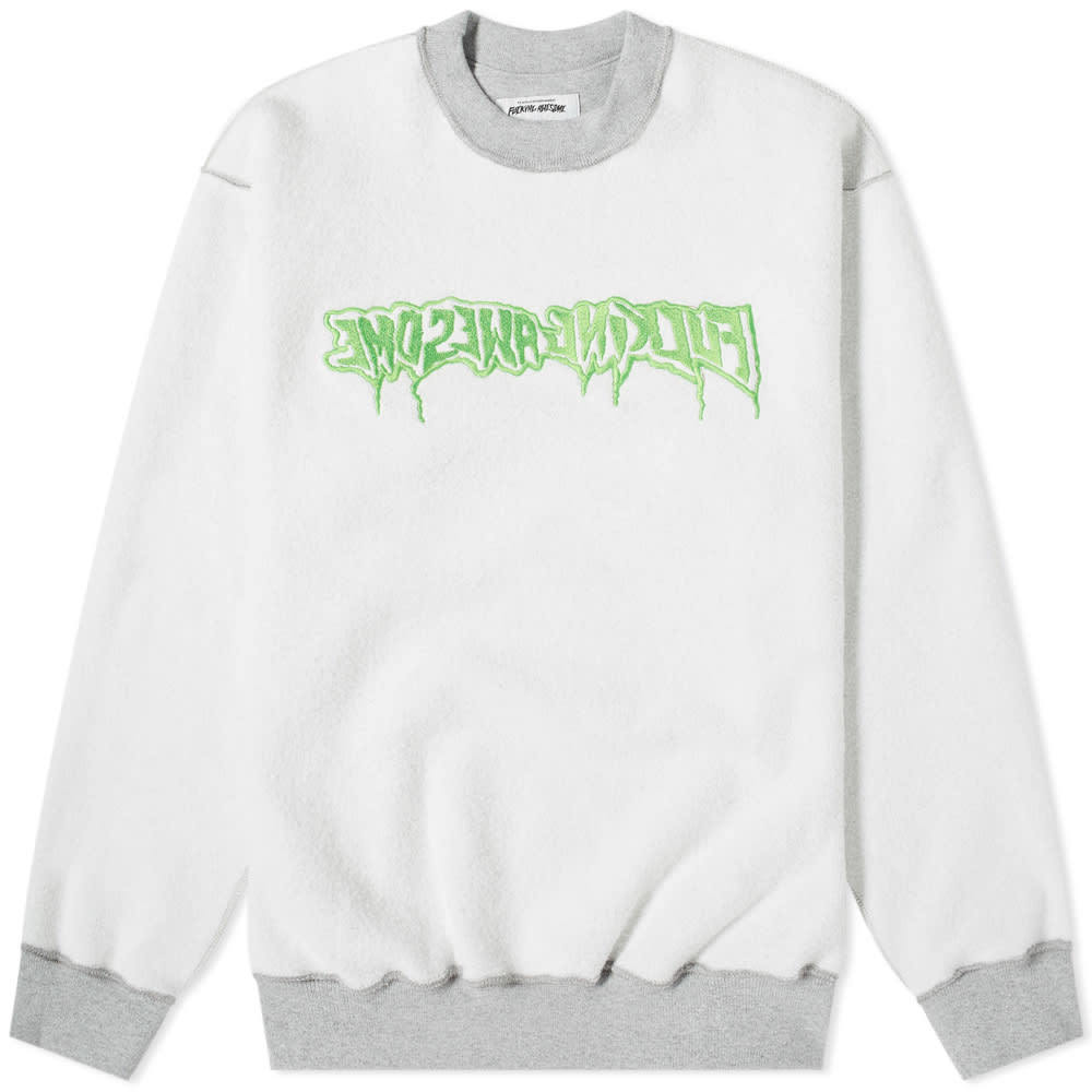 Fucking Awesome Drip Logo Crewneck Sweater Navy - Slam Jam® Official Store