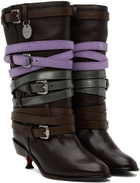 Kiko Kostadinov Brown Quad Belt Boots