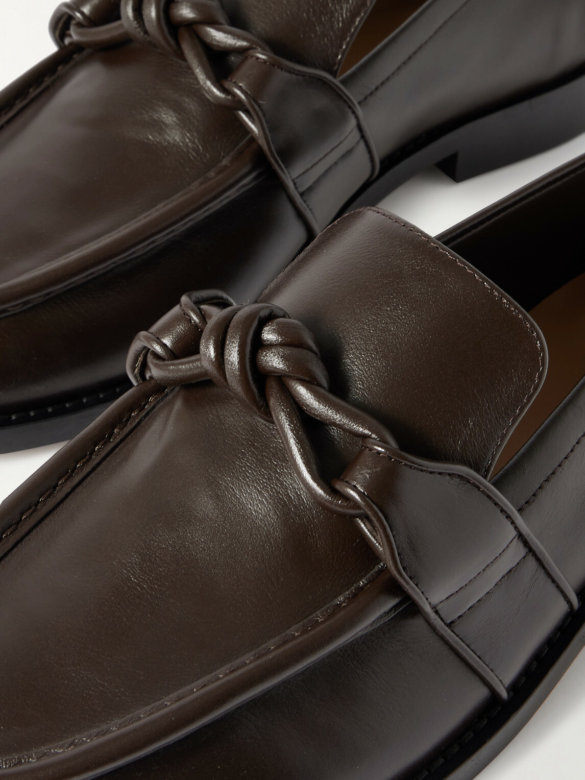 Bottega Veneta - Astaire Knot-Detailed Leather Loafers - Brown