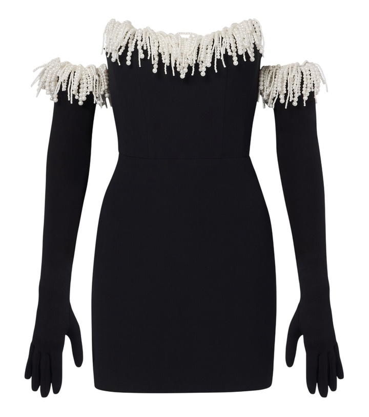 Photo: David Koma Embellished fringed bustier minidress