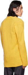 Jil Sander Yellow Embroidered Cardigan