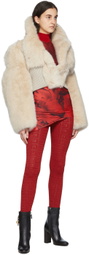 Givenchy Beige Faux-Fur Cropped Blouson Jacket