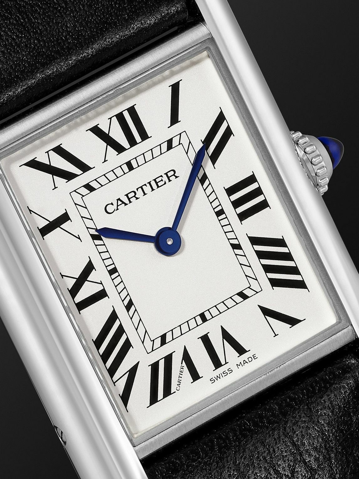 Cartier - Tank Must 33.7mm Stainless Steel and Leather Watch, Ref. No ...