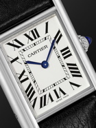 Cartier - Tank Must 33.7mm Stainless Steel and Leather Watch, Ref. No. WSTA0041