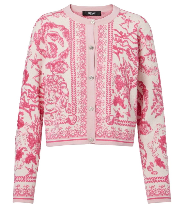 Photo: Versace Underwater Barocco jacquard cardigan