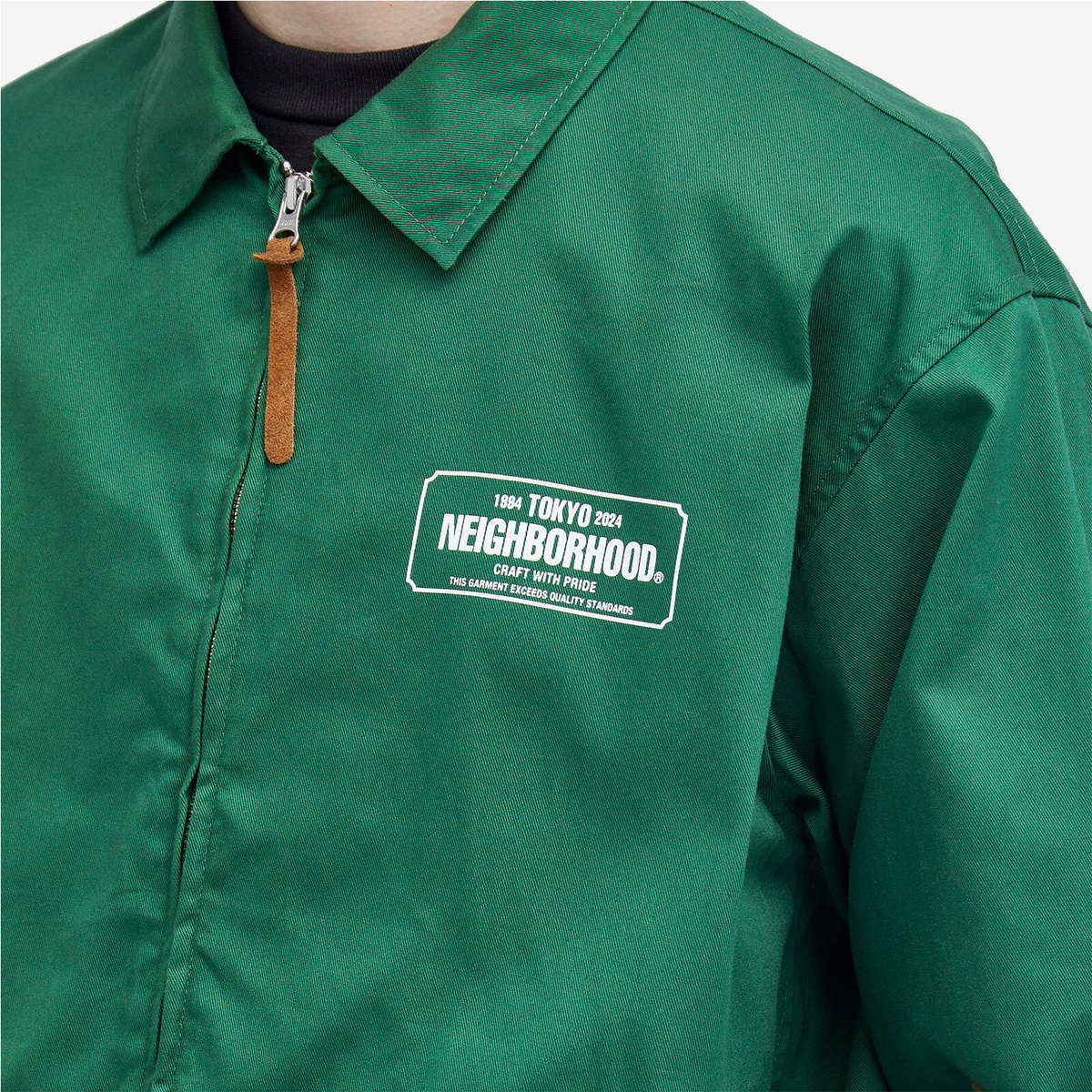 Neighborhood Men's Zip Work Jacket in Green