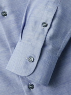 Brioni - Cotton and Cashmere-Blend Chambray Shirt - Blue