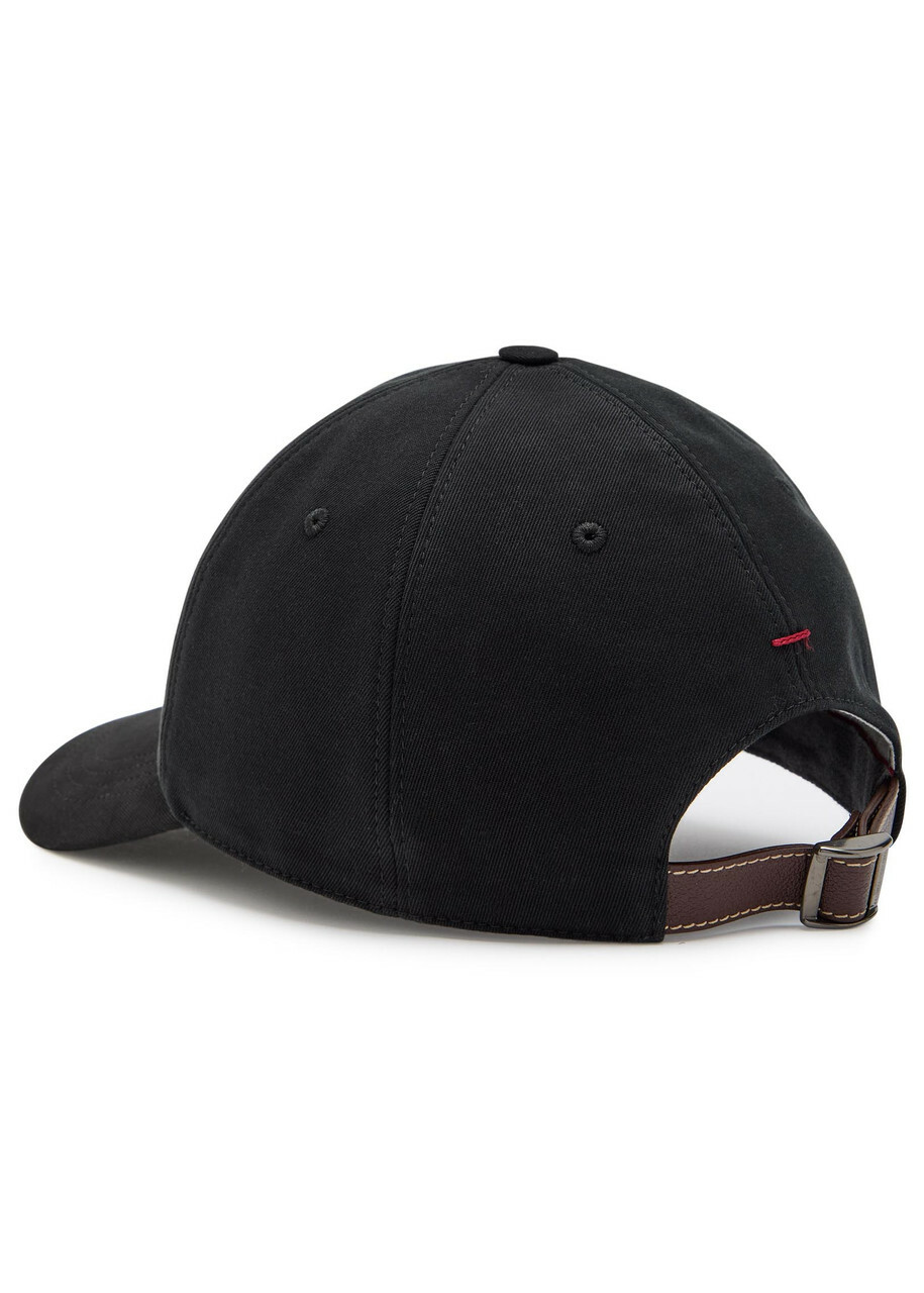 Brunello Cucinelli Logo-embroidered Cotton cap Black