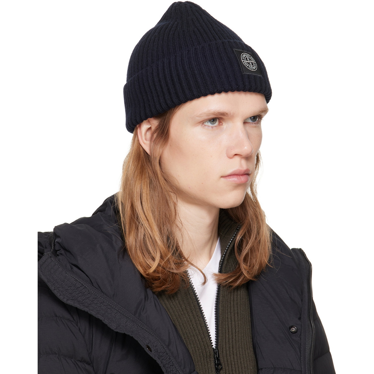 Stone Island Black N100002 Rib Wool Beanie