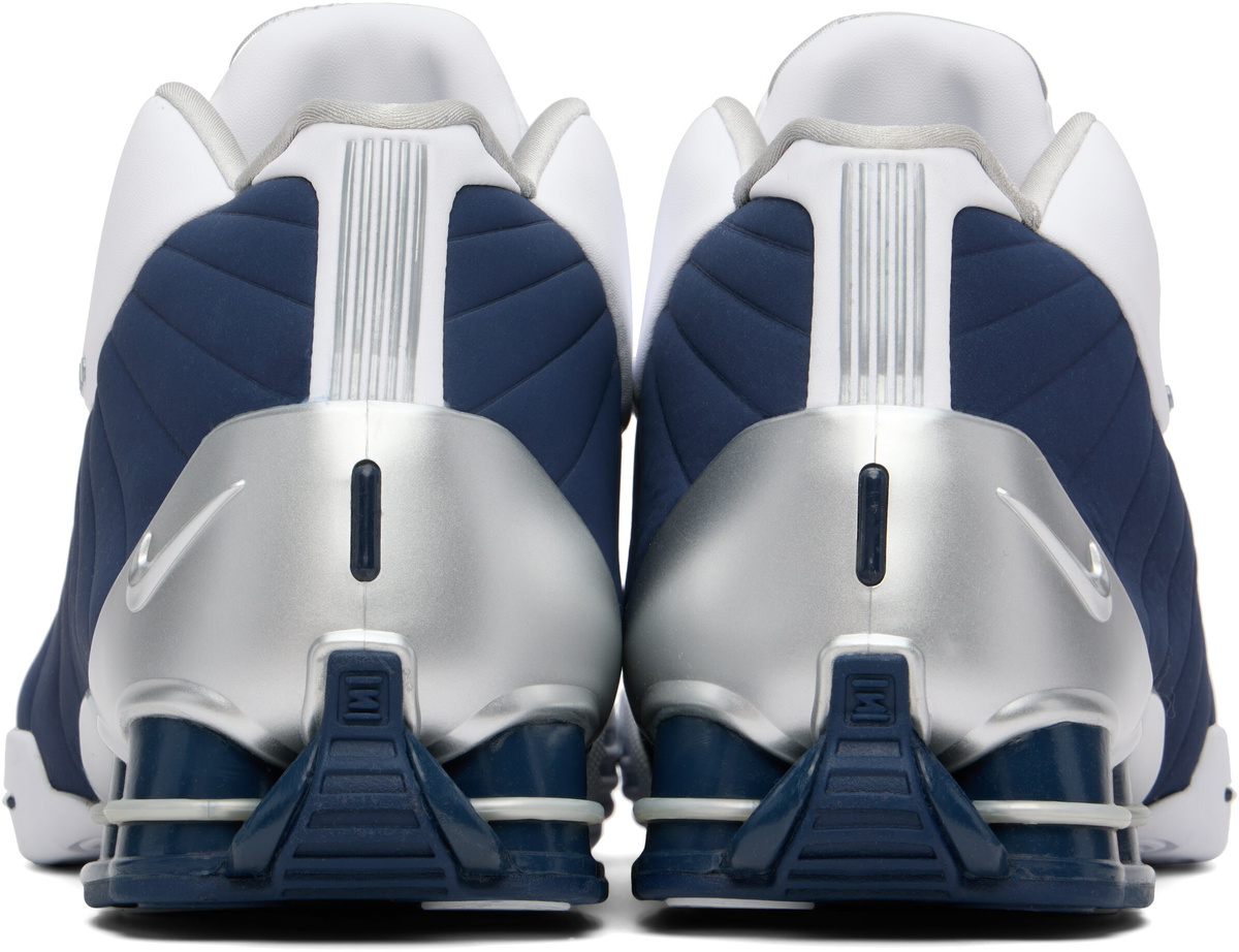 Nike White & Navy Shox BB4 Sneakers