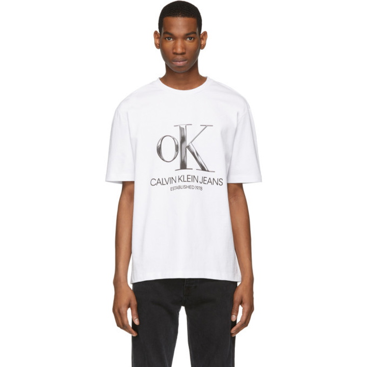 Photo: Calvin Klein Jeans Est. 1978 White OK Logo T-Shirt