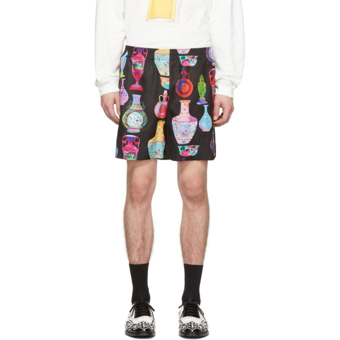 Photo: Versace Black and Multicolor Vase Shorts