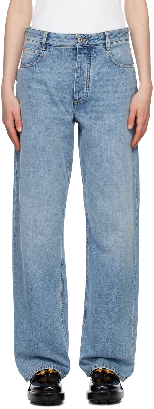 Bottega Veneta Blue Straight-Leg Jeans Bottega Veneta