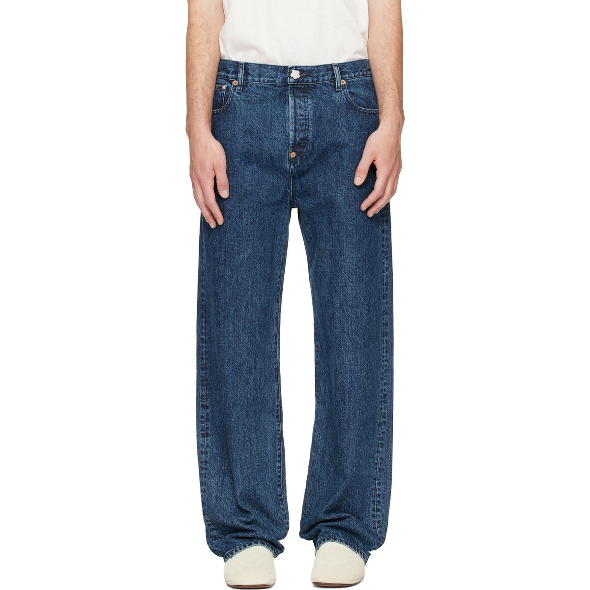 Kenzo Blue Kenzo Paris 'KENZO Signature' Straight Fit Jeans