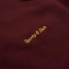 Sporty & Rich Men's Classic Logo Sweat Pant in Burgundy/Gold Embroidery