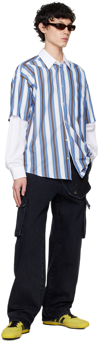 le PÈRE Black Peek-A-Boo Denim Cargo Pants
