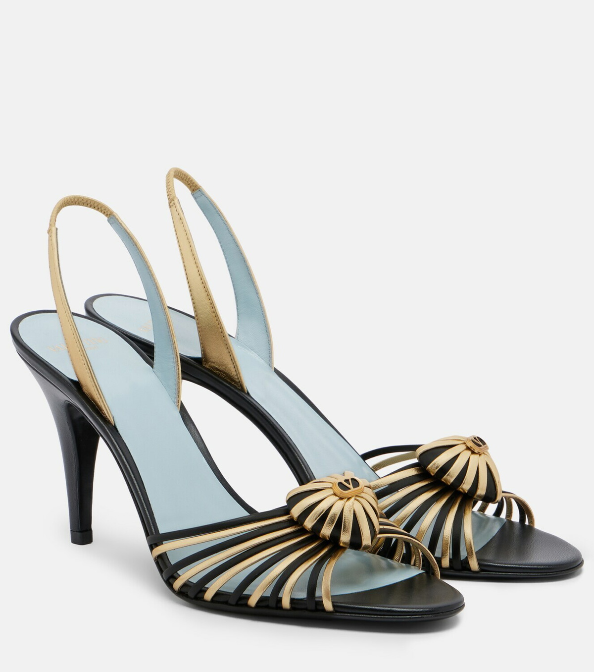 Valentino Garavani Cœur Royal leather slingback sandals