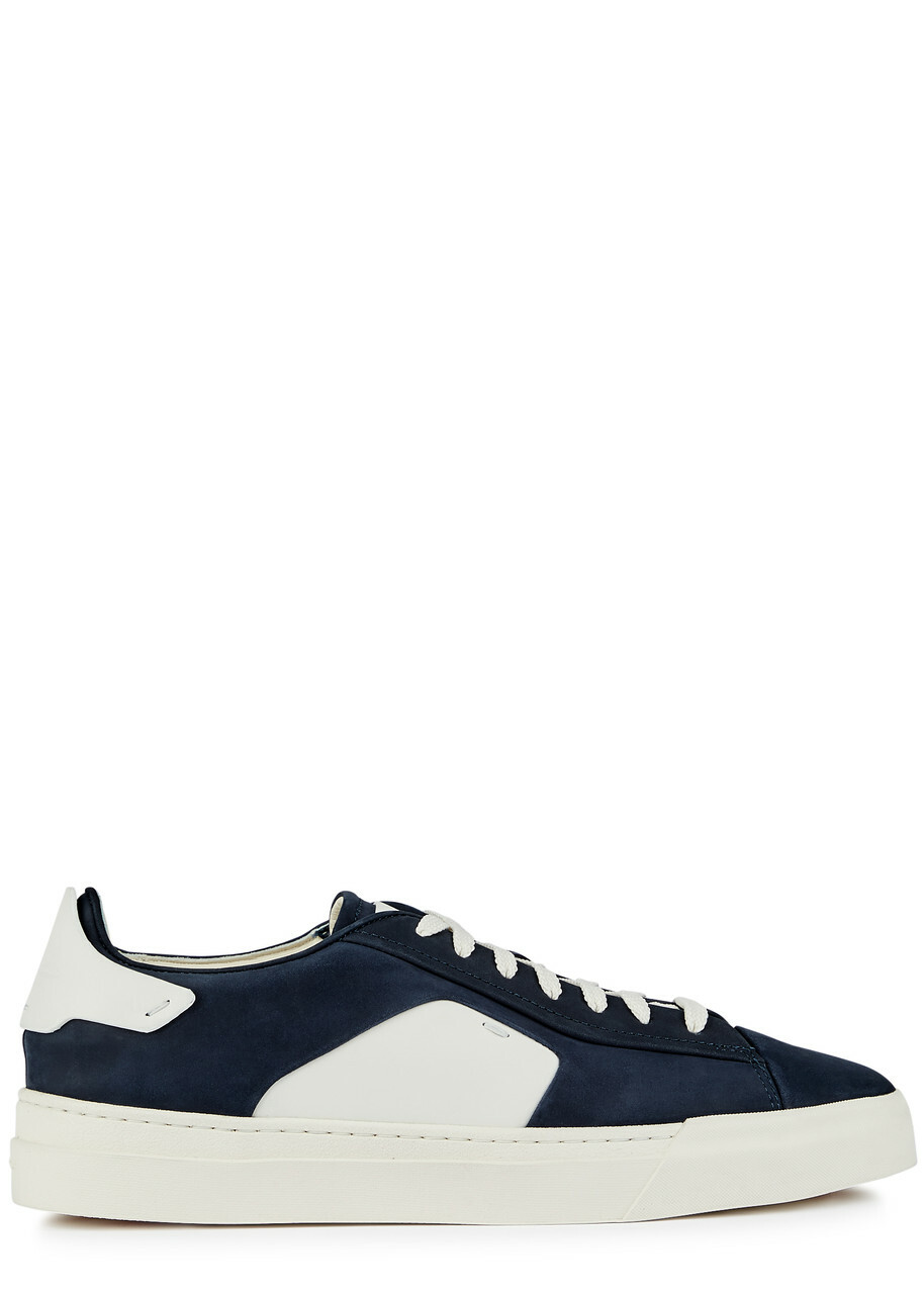 Santoni Darts Panelled Nubuck Sneakers Blue And White