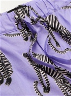 Desmond & Dempsey - Tiger Printed Organic Cotton-Poplin Pyjama Shorts - Purple