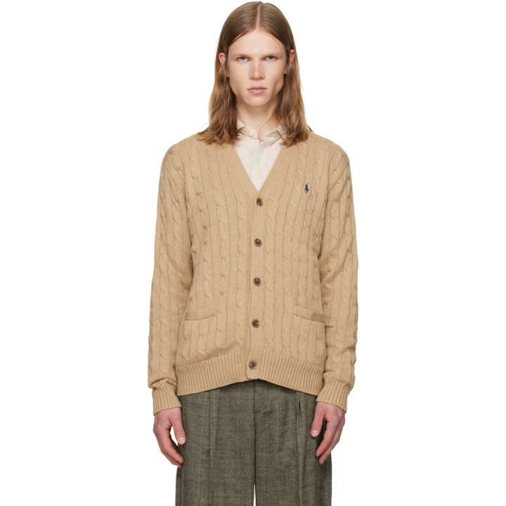 Photo: Polo Ralph Lauren Tan Cable-Knit Cotton Cardigan
