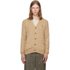 Polo Ralph Lauren Tan Cable-Knit Cotton Cardigan