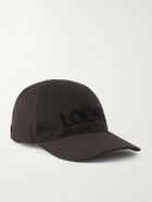 LOEWE - Louis Wain Futurist Cat Leather-Trimmed Appliquéd Embroidered Cotton-Canvas Baseball Cap - Brown