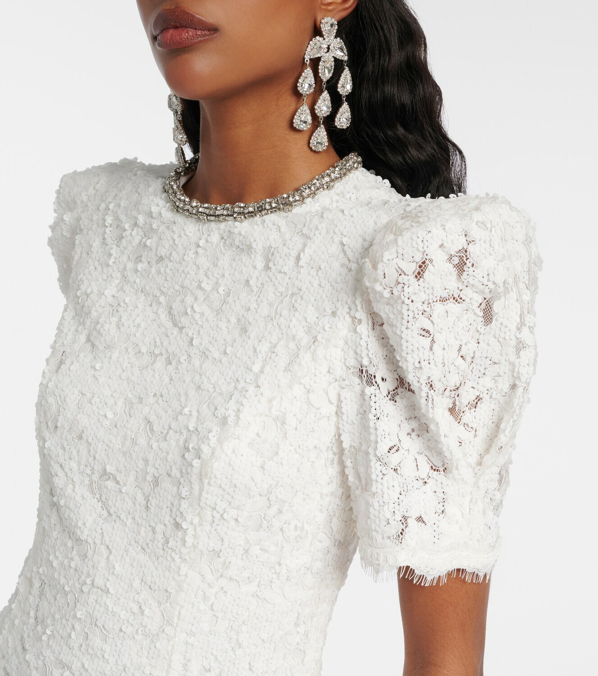 Rebecca Vallance Bridal Dillon embellished lace minidress