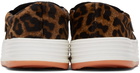 Palm Angels Brown Snow Leopard Lea Slip-On Sneakers