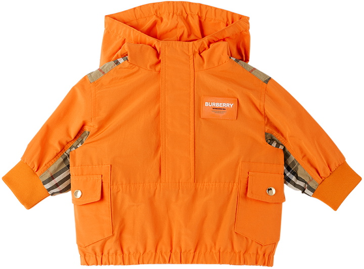 Photo: Burberry Baby Orange Vintage Check Panel Jacket