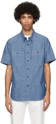 RRL Indigo Spread Collar Shirt