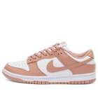 Nike Women's Dunk Low W Sneakers in White/Rose Whisper