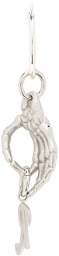 Raf Simons Silver Skeleton Hand Single Earring