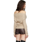Rick Owens Beige Tower LS Cowl Sweater