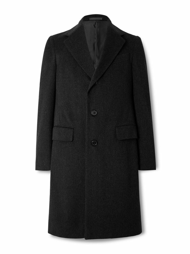 Photo: Caruso - Brushed Wool and Cashmere-Blend Overcoat - Black