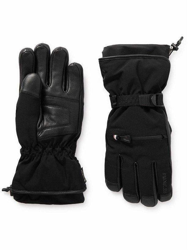 Photo: Moncler Grenoble - Logo-Appliquéd Leather-Trimmed Ski Gloves - Black