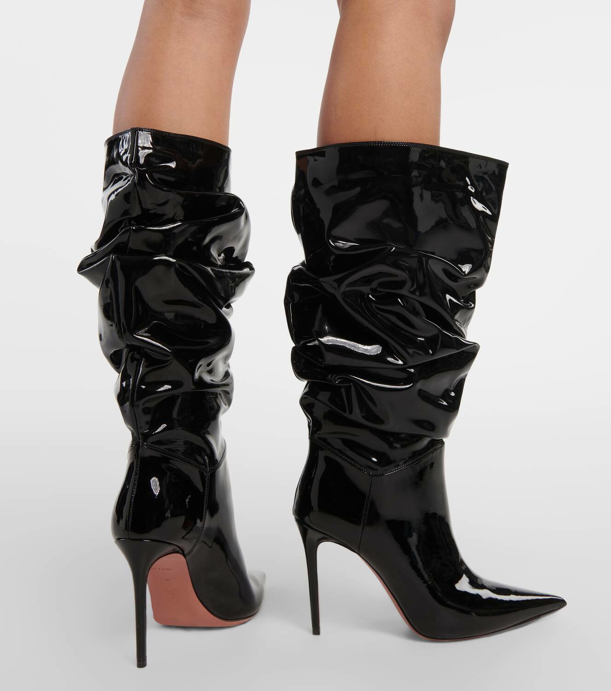 Amina Muaddi Jahleel 95 latex ankle boots Amina Muaddi