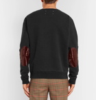 Maison Margiela - Vinyl-Trimmed Stretch-Cotton Jersey Sweatshirt - Men - Black