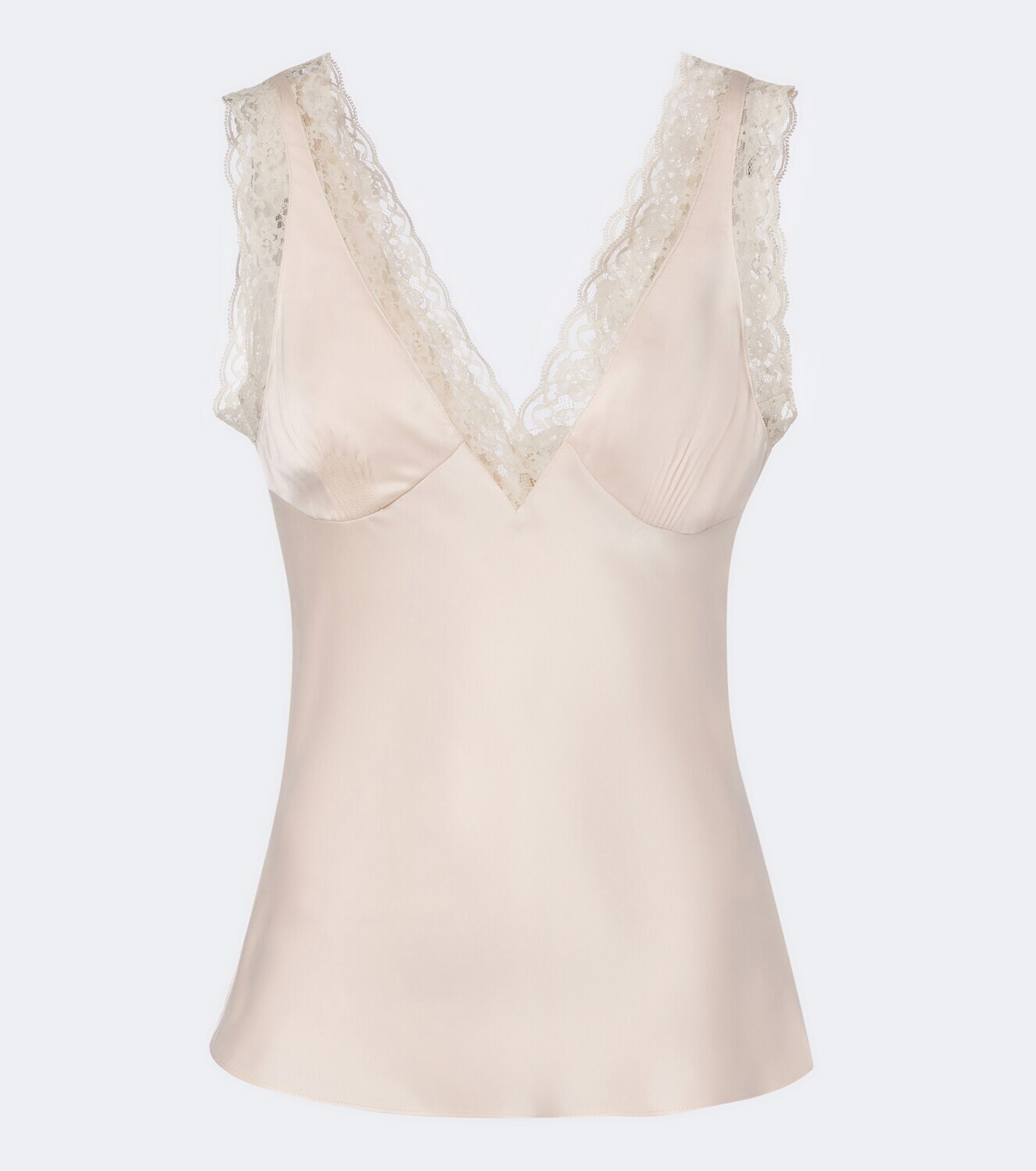 Posse Blake lace-trimmed silk satin top