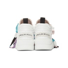 Emilio Pucci White Scarf-Embellished High-Top Sneakers