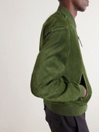 TOM FORD - Perforated Suede Bomber Jacket - Green