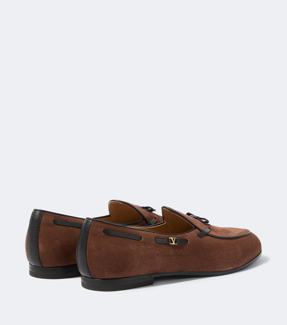 Valentino Garavani VLogo leather-trimmed suede loafers