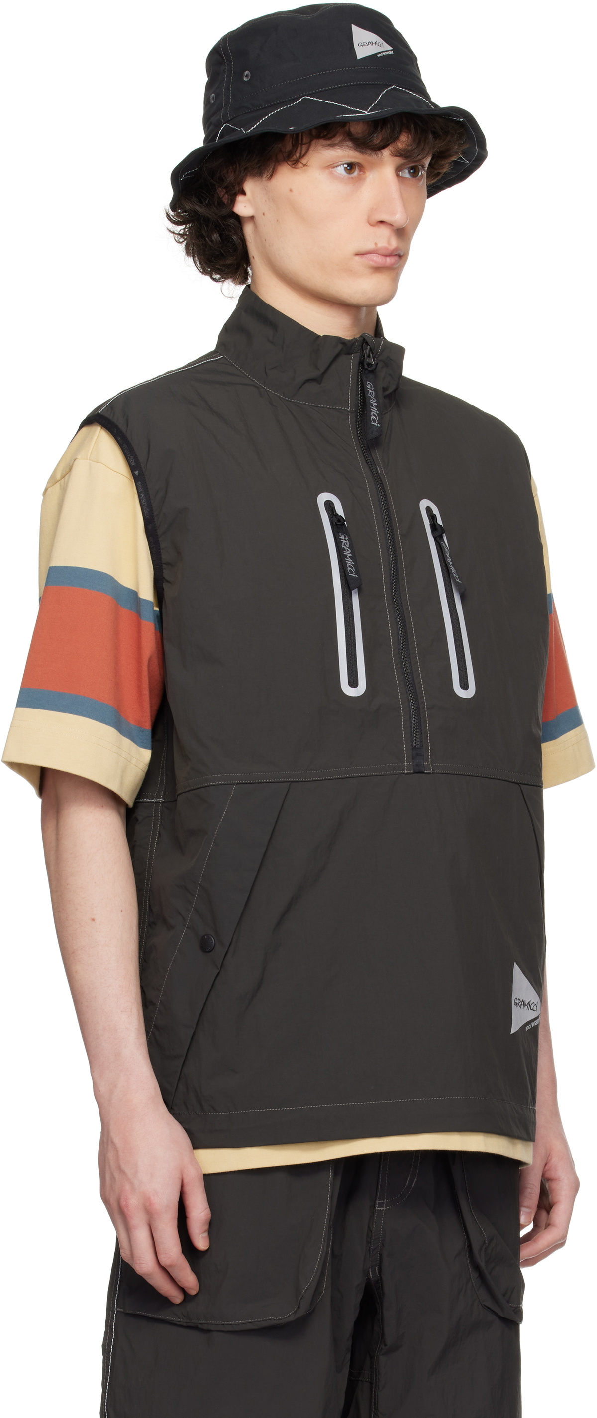 and wander Gray Gramicci Edition Brushed Nylon Vest