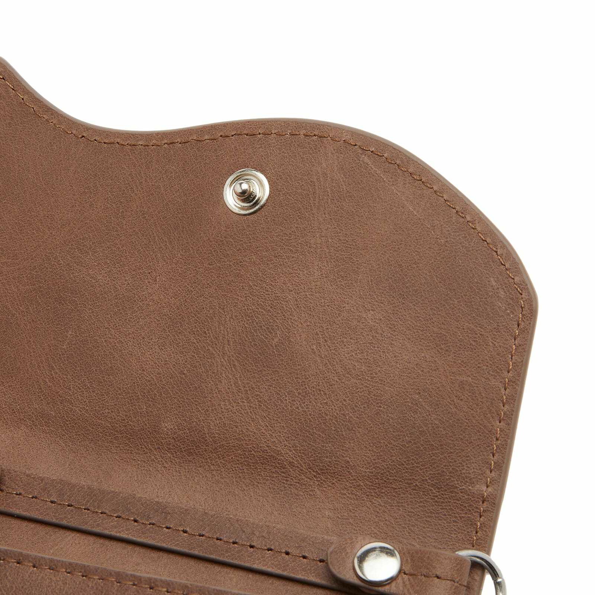 Dime Men's Chain Leather Wallet in Brown 