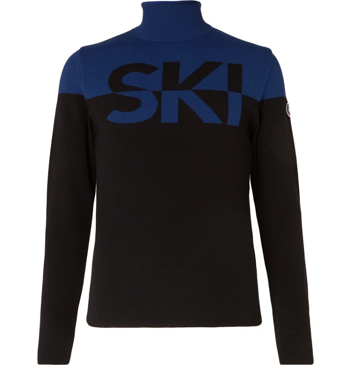 Photo: Fusalp - Issyk Slim-Fit Colour-Block Intarsia Knitted Rollneck Ski Sweater - Black