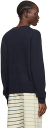 The Elder Statesman Navy Simple Sweater